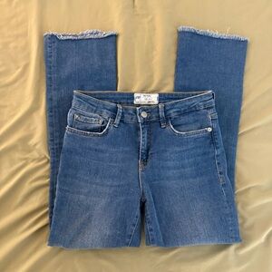 Free People Cropped Blue Jeans